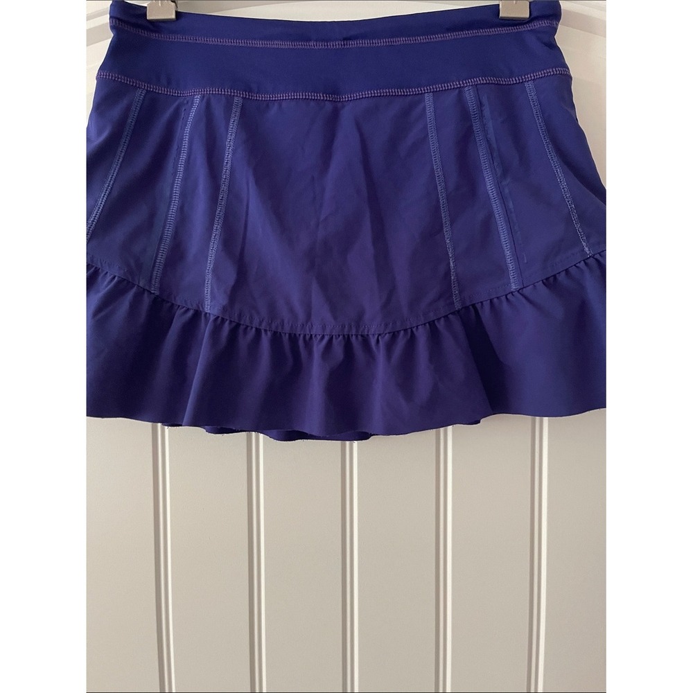 Athleta Womens Purple Athletic Ruffle Hem Skort 2 - Picture 2 of 8